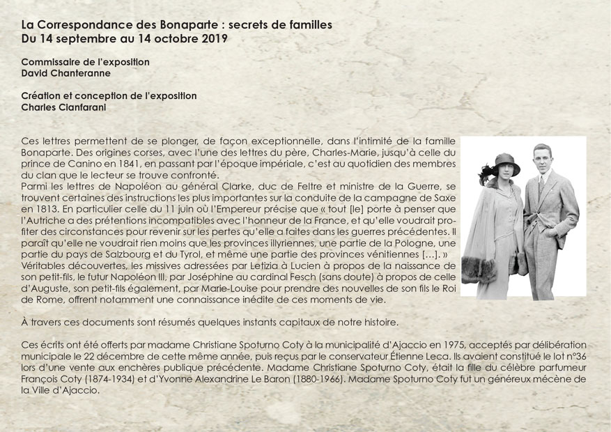 Expo Correspondance des Bonaparte "Secrets de famille"
