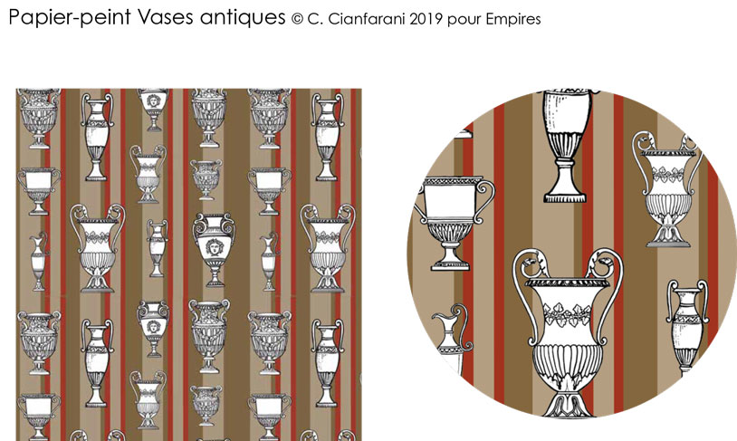 Papier peint Vases antiques Avec Empires pour l'hôtel Napoléon